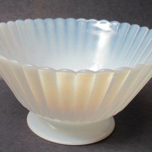 MacBeth Evans Depression Glass Monax Petalware 2 1/4 In High Footed Sherbet Dish